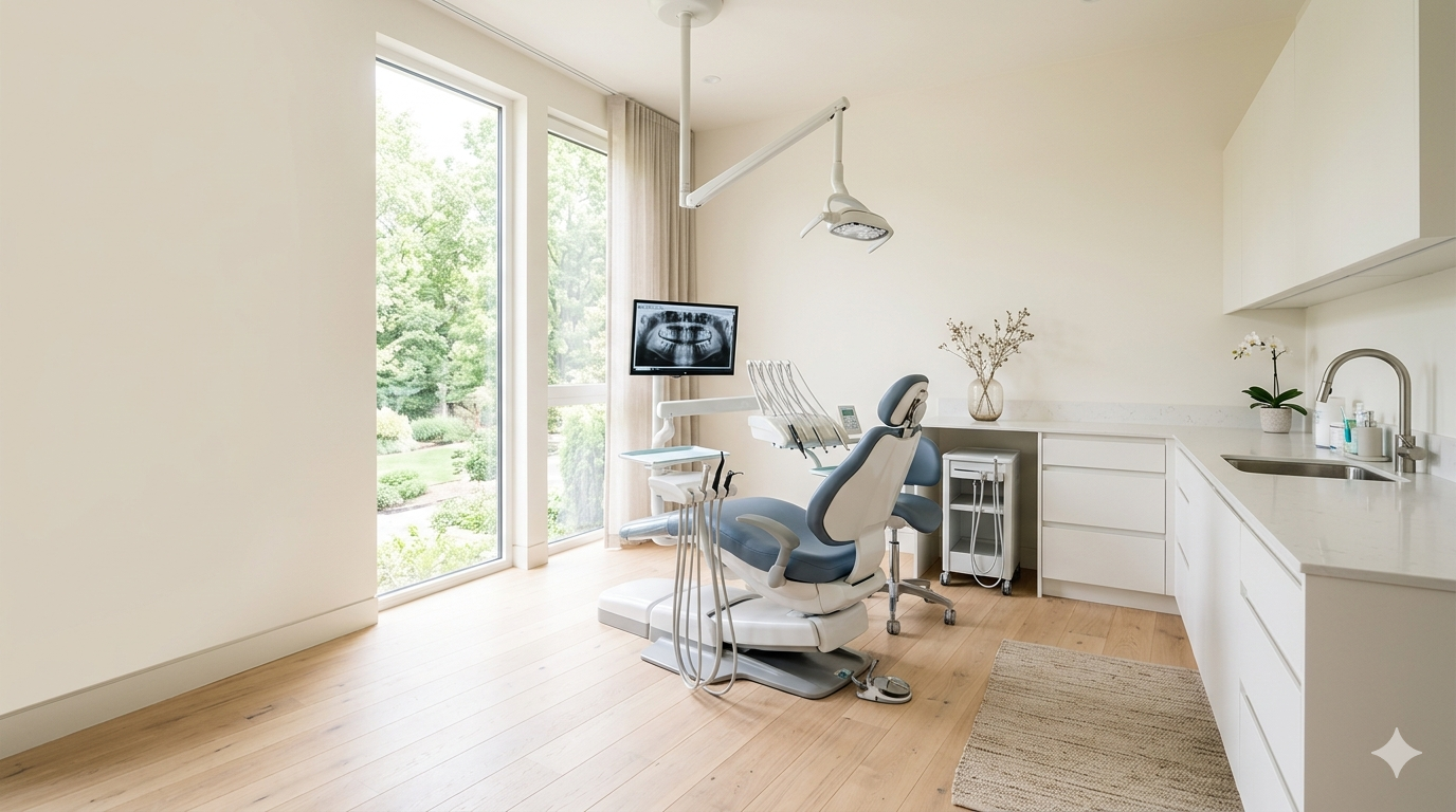 Bright treatment room with modern equipment at North Peak Dental